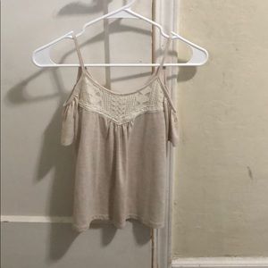 tan of the shoulder tank top